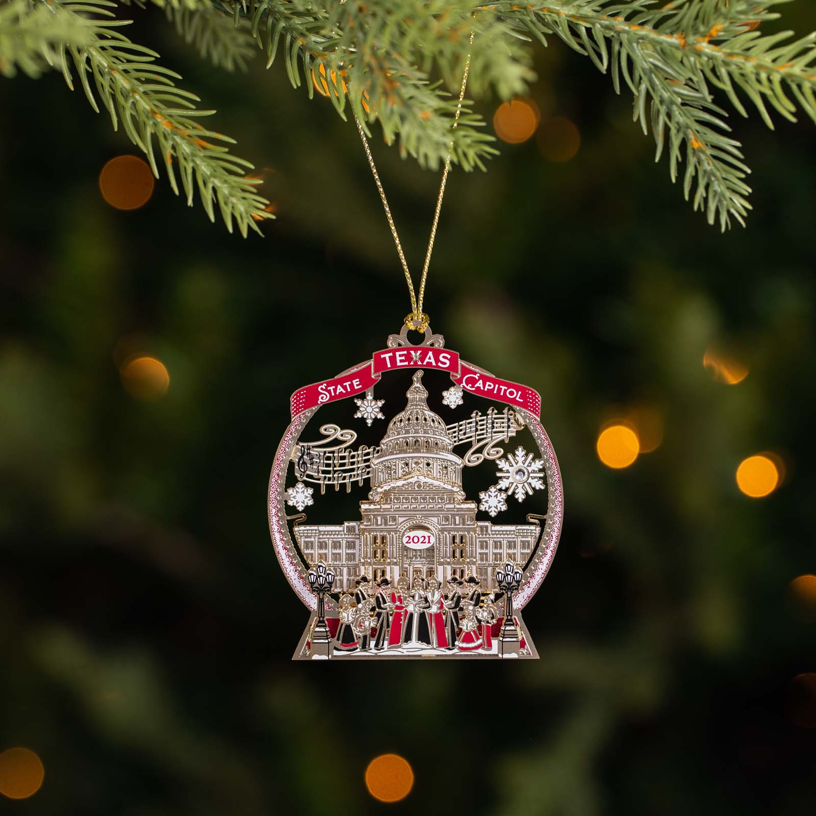 set of 4 -Different Scenes Musical Holiday Ornament Set 