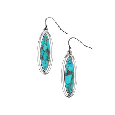 Turquoise and Copper Stone Earrings