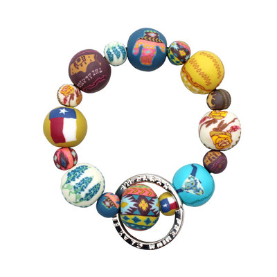 Texas Clay Bead Wrist Keychain