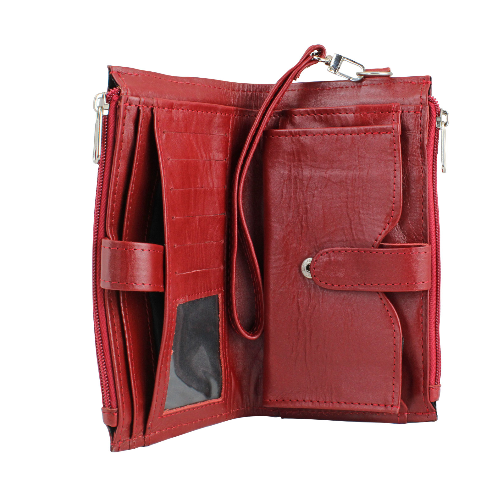 Tooled Leather Wristlet - Red