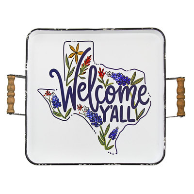 Welcome Y'all Texas Enamel Tray