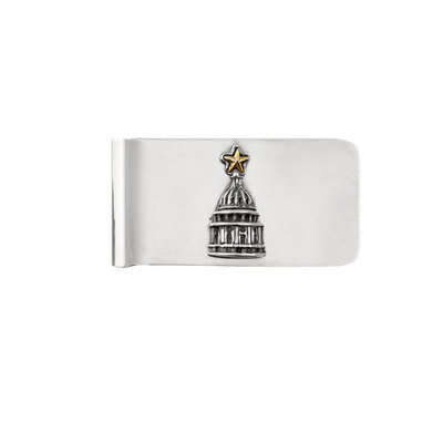 Texas State Capitol Dome Silver Money Clip - Satin Finish