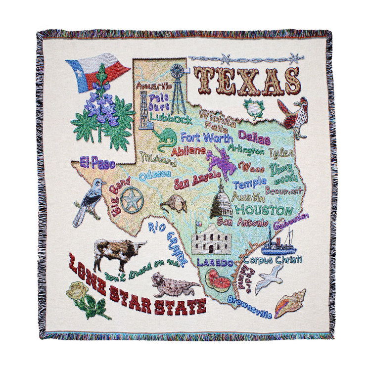 State of Texas Cotton Jacquard Throw