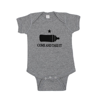 Grey Come And Take It One Piece Onesie