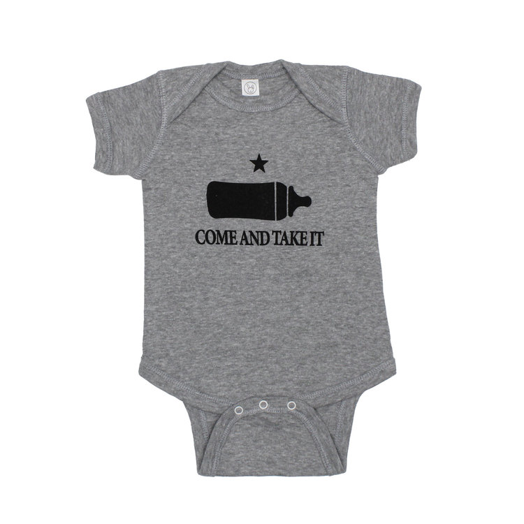 Grey Come And Take It One Piece Onesie