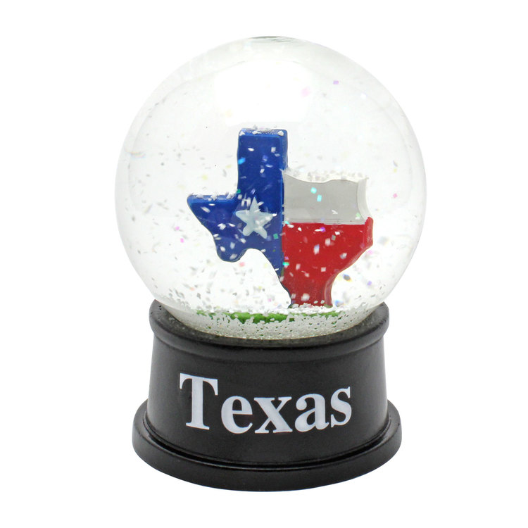 Texas State Flag Glass Snow Globe