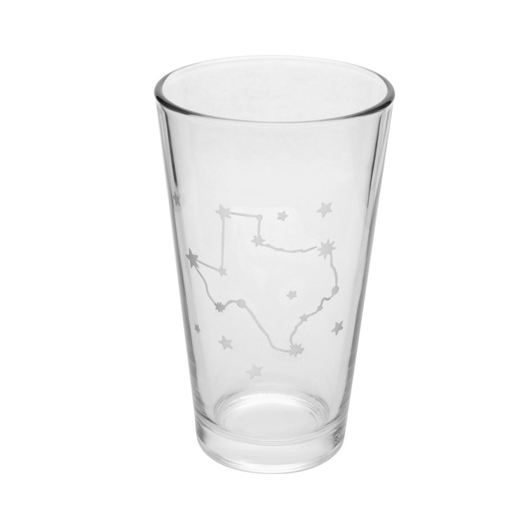 Texas Stars Constellation Etched Pint Glass
