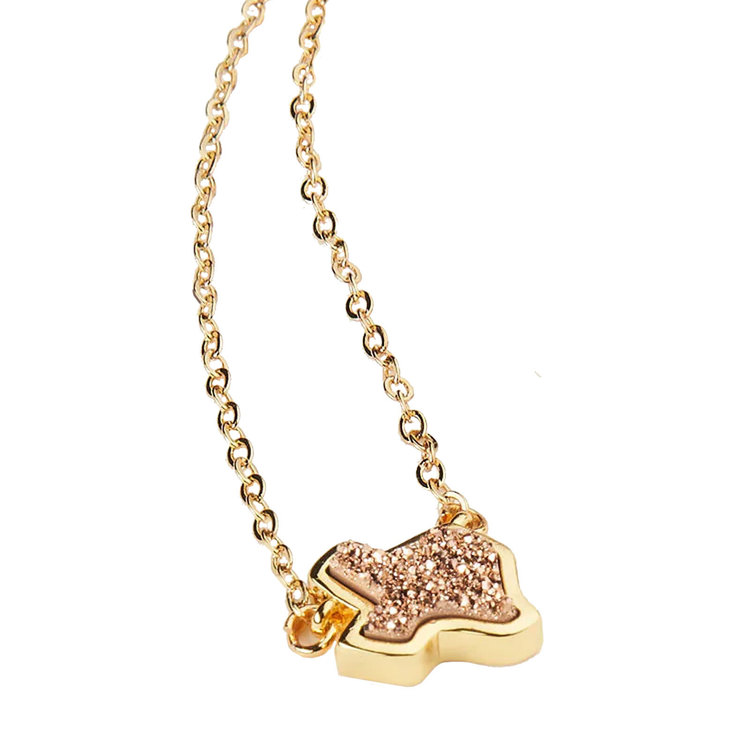 Rose gold druzy necklace online