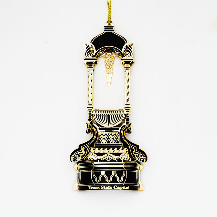 Texas Capitol Fountain Lighted Ornament