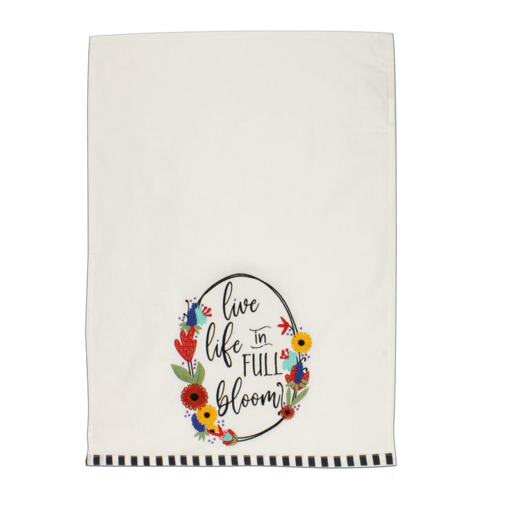 Live Life in Full Bloom Tea Towel