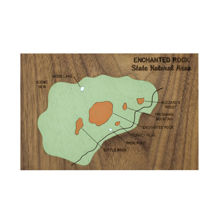 Enchanted Rock Wooden Map