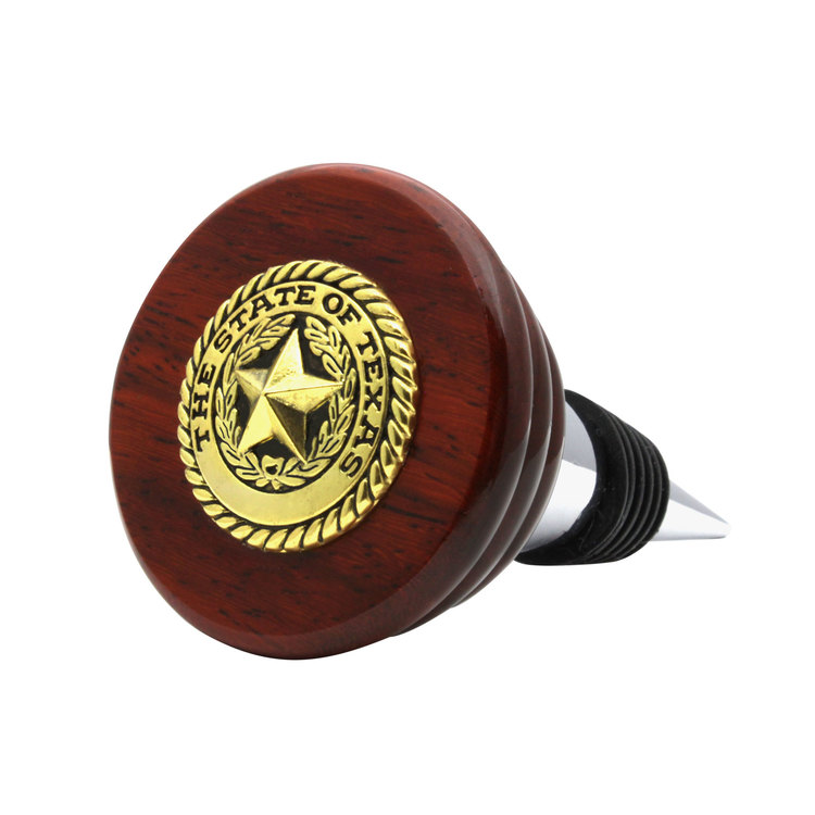 Texas State Seal Gold-tone Wine Stopper 