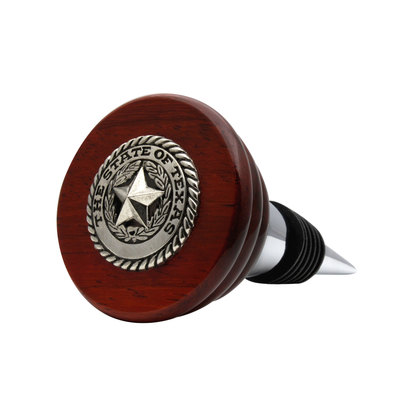 Texas State Seal Silver-tone Wine Stopper