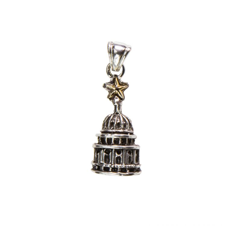 Texas State Capitol Dome Sterling Silver Pendant