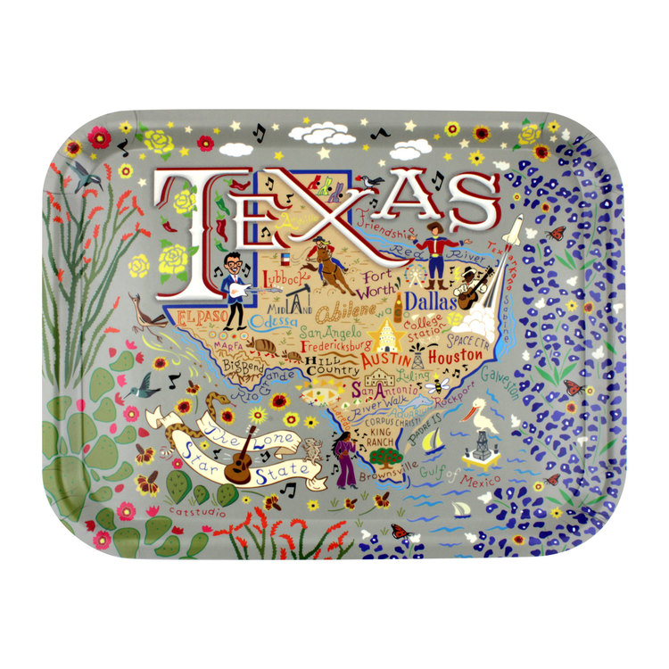 Texas Icons Birch Wood Tray