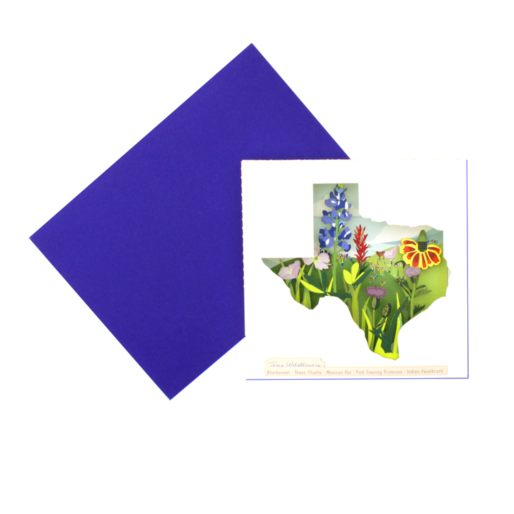 Texas Wildflowers Pop Up Card