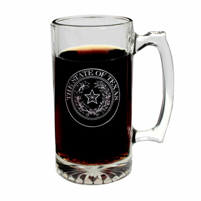 Texas State Seal Etched Beer Stein