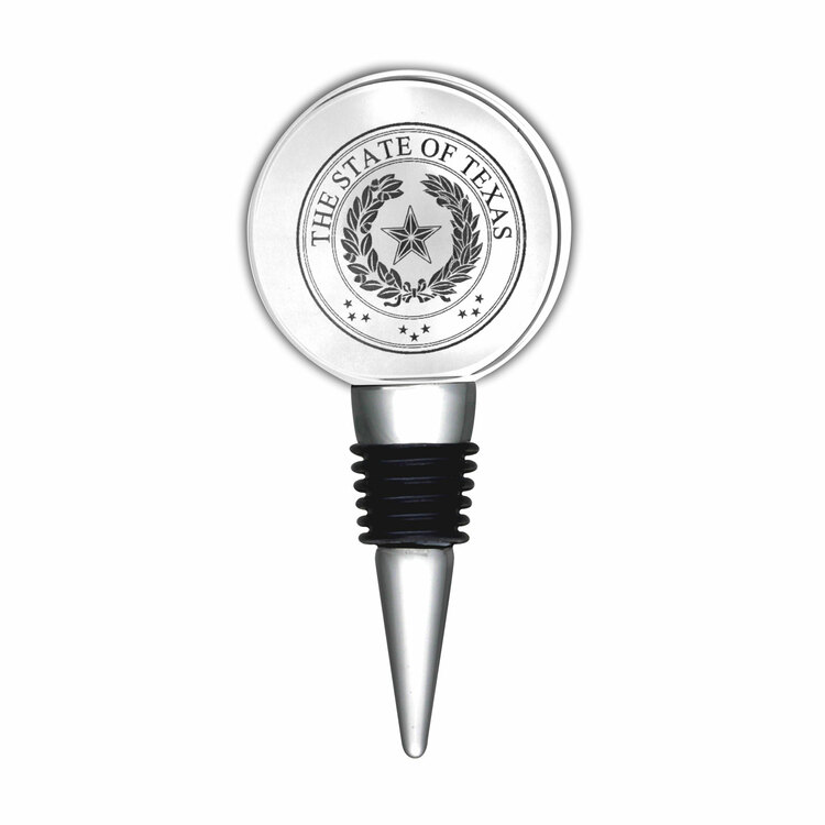 Texas State Seal Glass Bottle Stopper