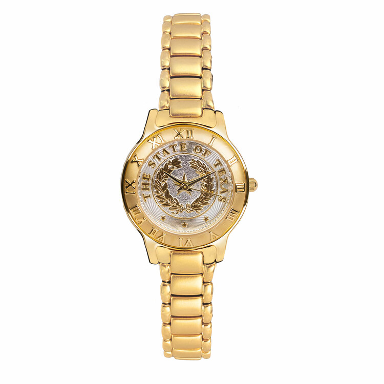 Texas State Seal Ladies Gold Watch - Extra Small