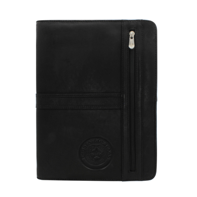 Texas State Seal Leather Three-Way Envelope Portfolio -Black