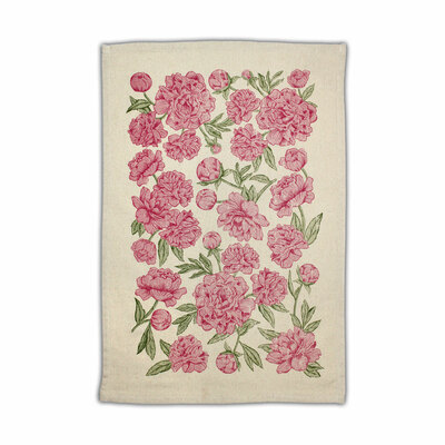 Peony Pattern Kitchen Towel