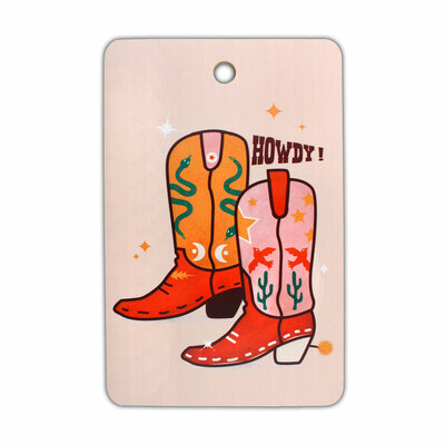 Howdy Cowboy Boots Cutting Board