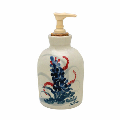 Handmade Bluebonnet Ceramic Soap Dispenser