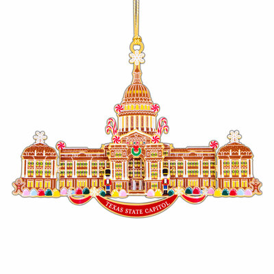 Gingerbread Texas Capitol Ornament