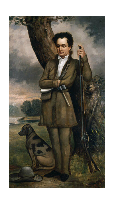Brand Stephen F. Austin with Dog, 1889