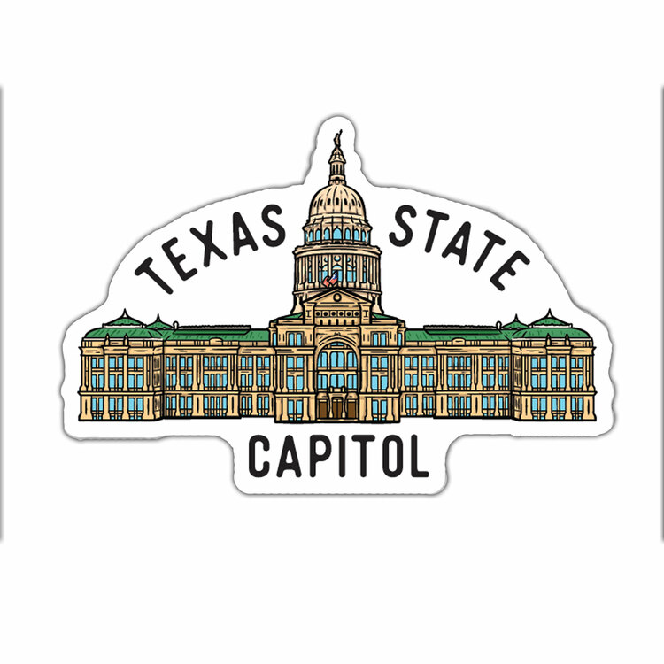 Texas Capitol Vinyl Sticker