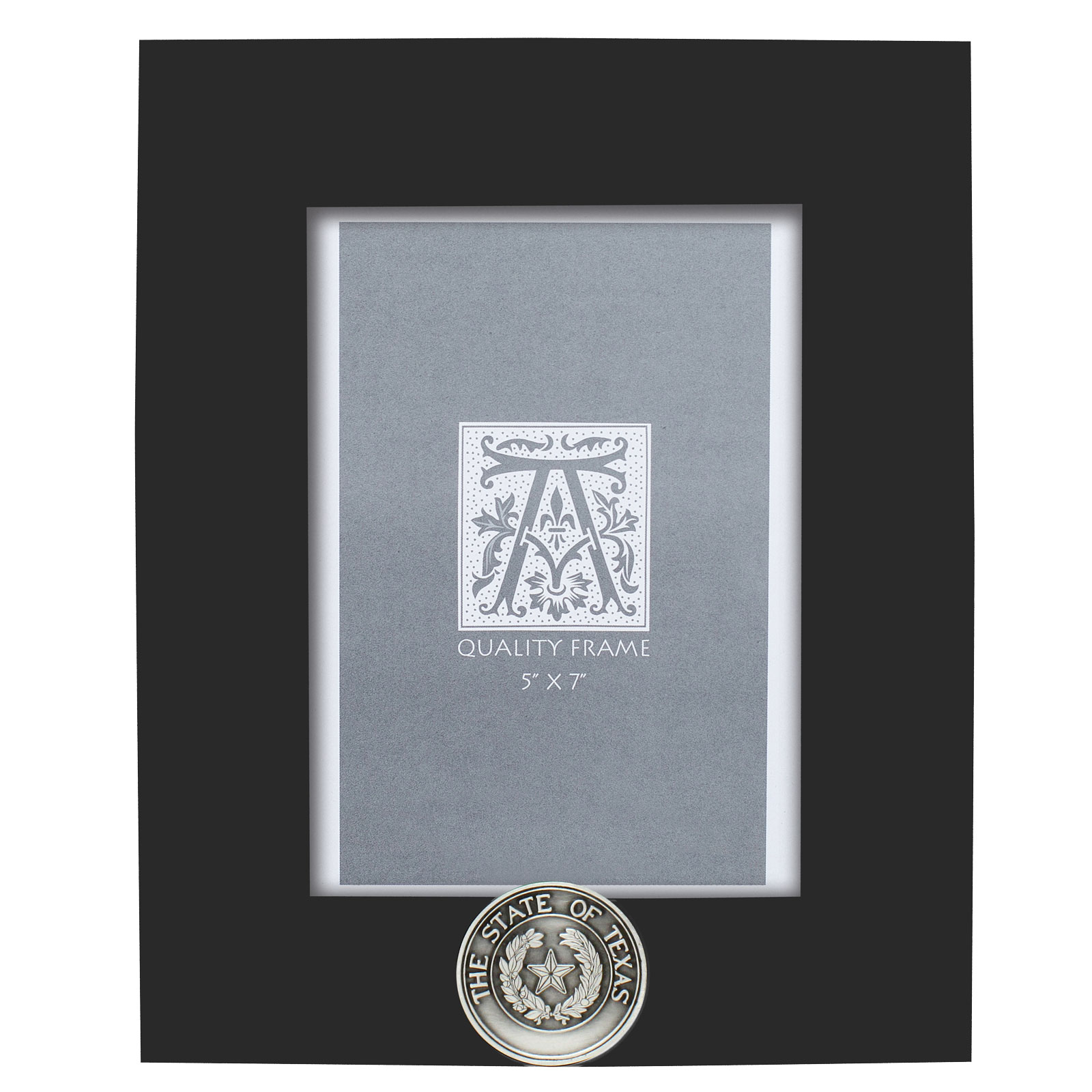 Texas State Seal Picture Frame - Black- 5x7 Vertical