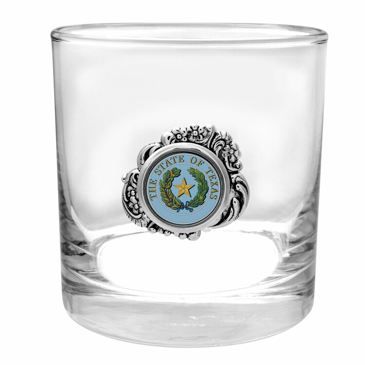 Great Seal of the State of Texas Medallion Bourbon Glass