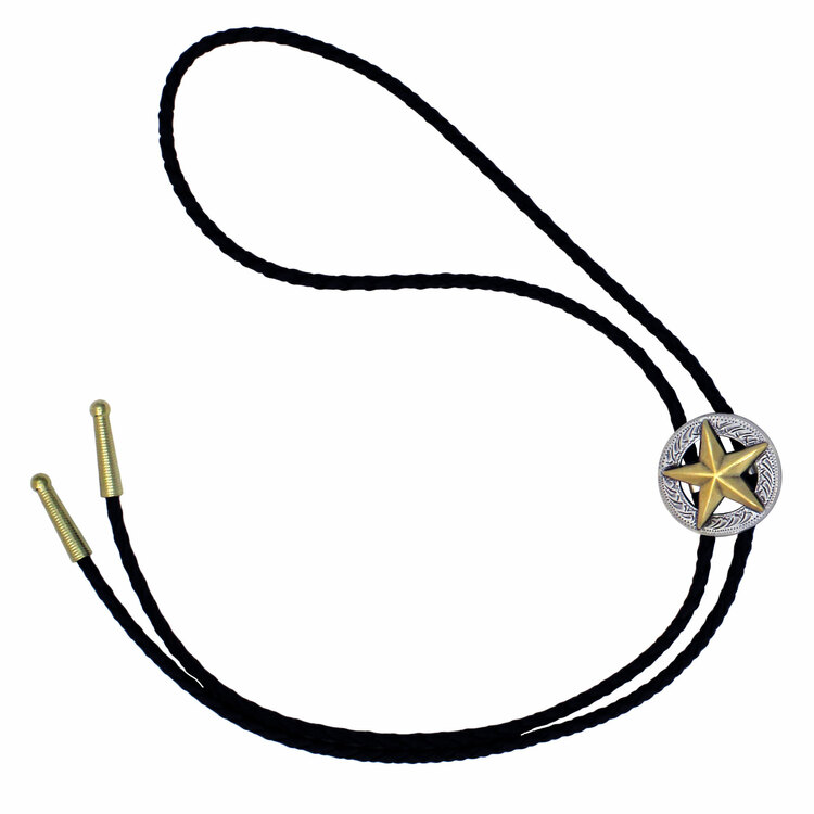 Gold 3D Star Bolo Tie