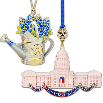 Texas Wildflower and Granite Capitol Ornament Bundle