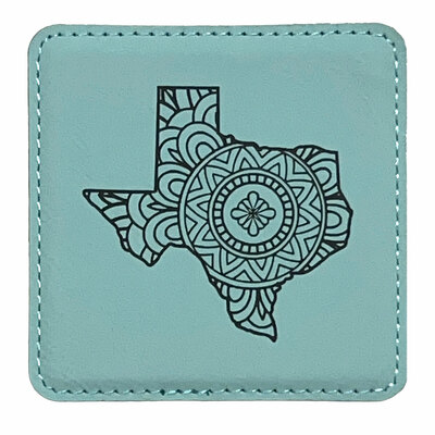 Texas Mandala Leatherette  Coaster