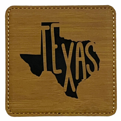 Texas Shaped Texas Leatherette  Coaster