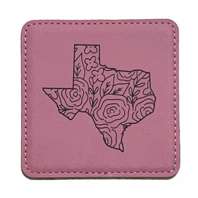  Floral Texas Leatherette  Coaster
