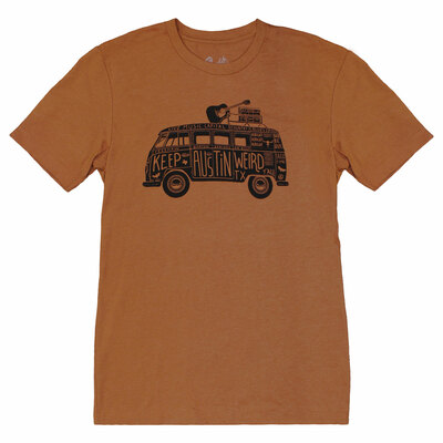 Keep Austin Weird Band Van T-Shirt - Orange
