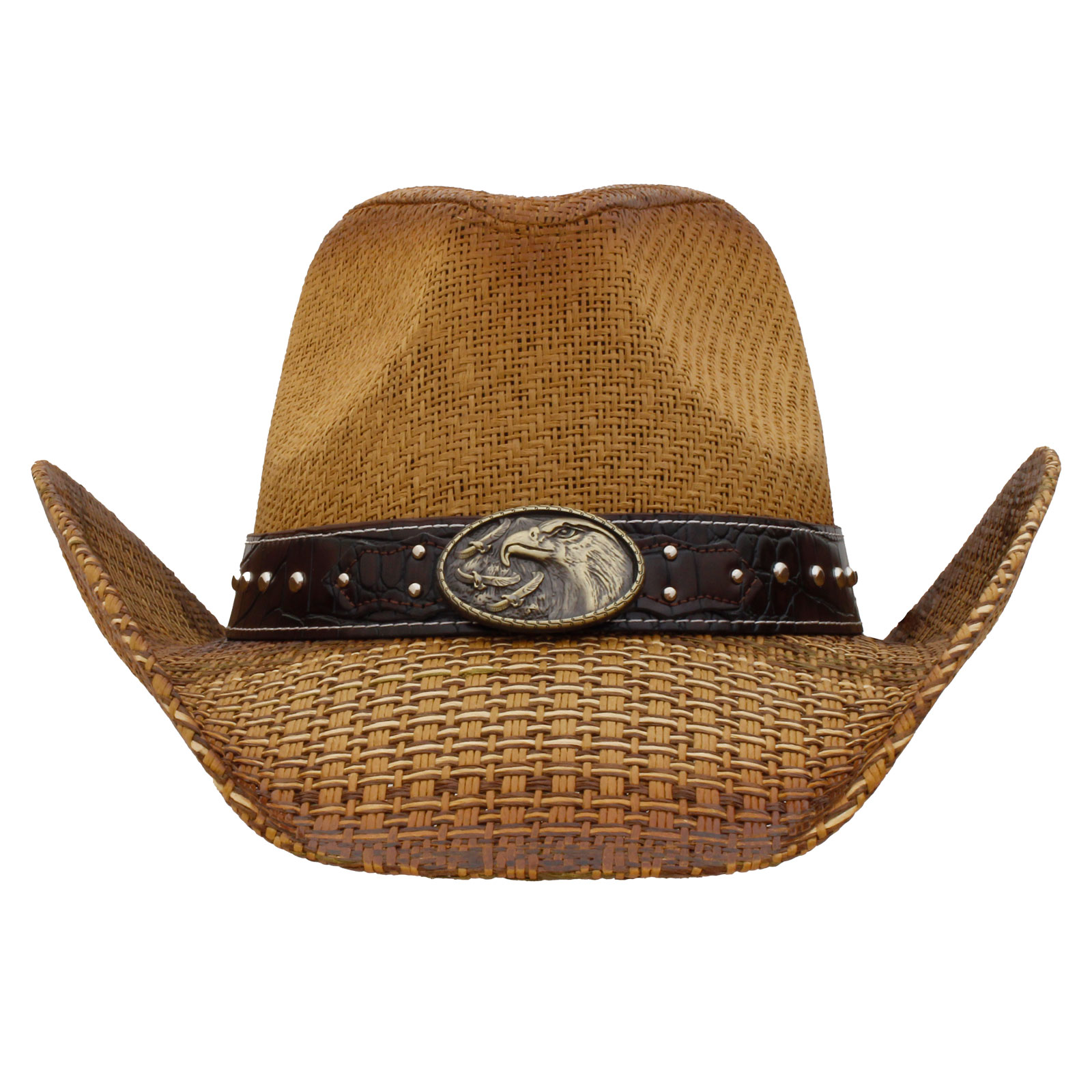 Free people cowboy straw hat new with tags, brown leather tie Cato Fashions | Cato Straw Faux Leather Band Cowboy Hat main image 2