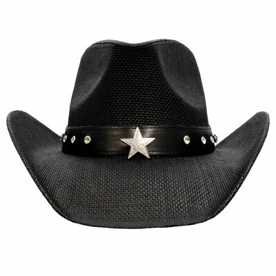 Black Straw Cowboy Hat