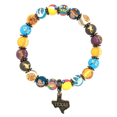 Texas Handmade Clay Bead Bracelet