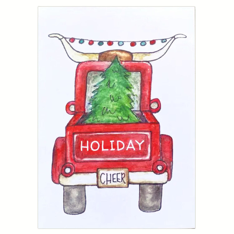 Christmas Tree in Pickup Truck Card