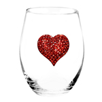 Jeweled Heart Wine Glass