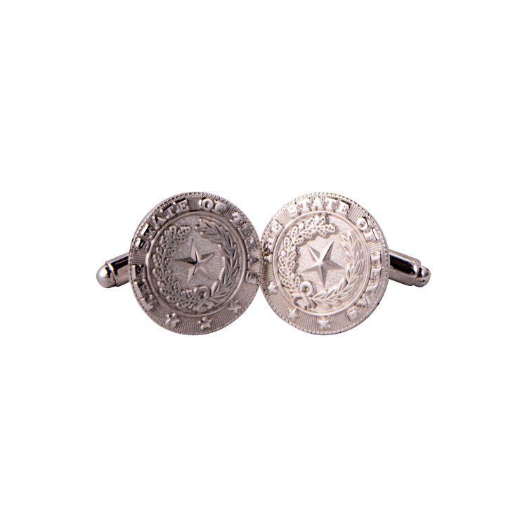 Texas State Seal Silver-Plated Cuff Links