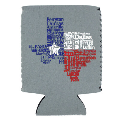 Texas Cities Koozie