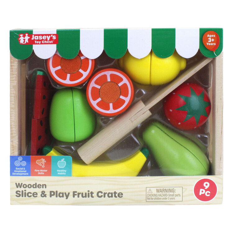 Wooden Slice and Play Fruit Crate
