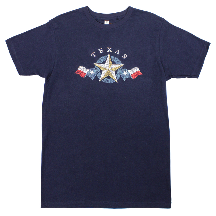 Texas Mosaic Navy Adult T-Shirt