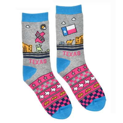 Texas Cartoon Youth Socks