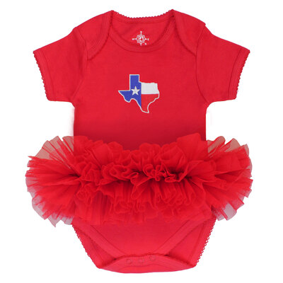 Texas Shaped State Flag Tutu Onesie