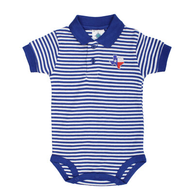 Texas Shaped State Flag Striped Polo Onesie